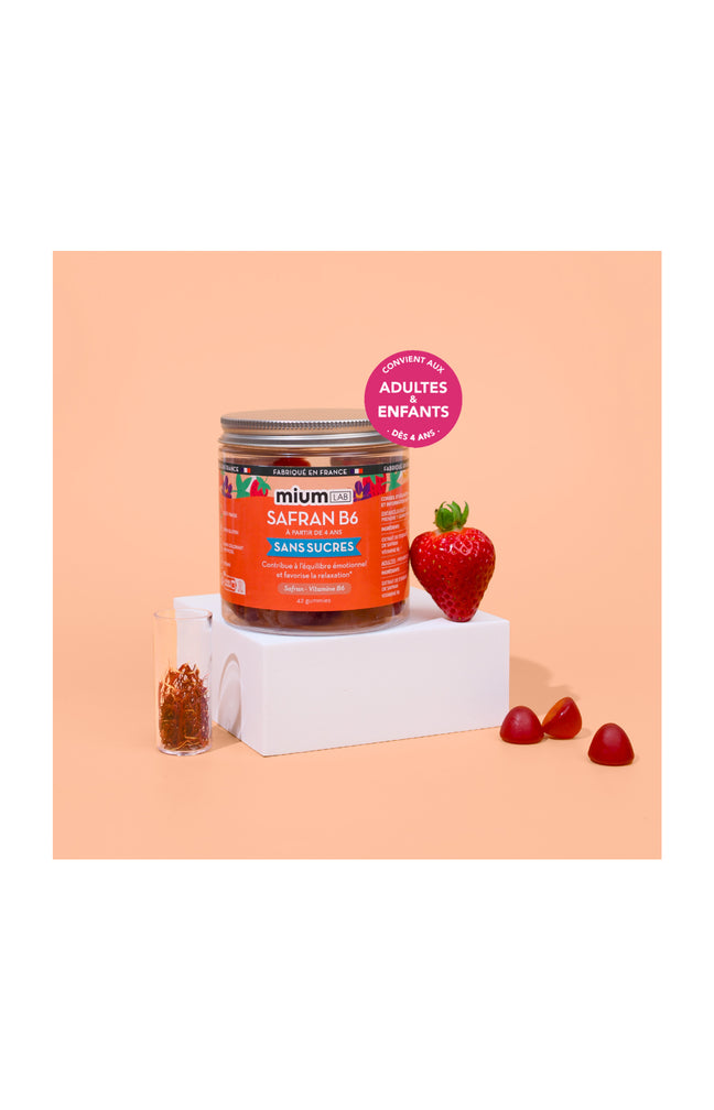 Gummies concentration & relaxation - Safran B6 - Sans sucres - Fraise - Enfant - 21 jours