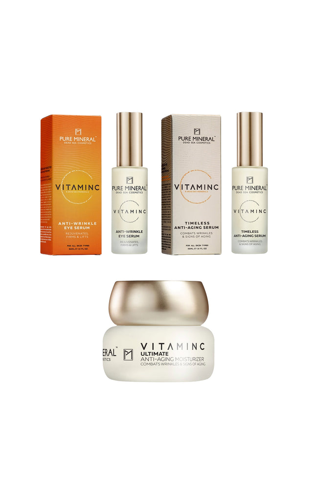 Soins anti-âge - Vitamine C & minéraux de la mer Morte - 3 produits