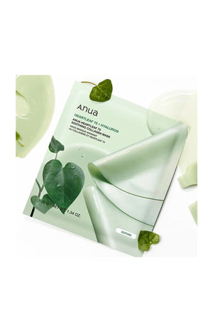 Masques tissu apaisants - Heartleaf 70% - Collagène - Peaux sensibles - 4 unités