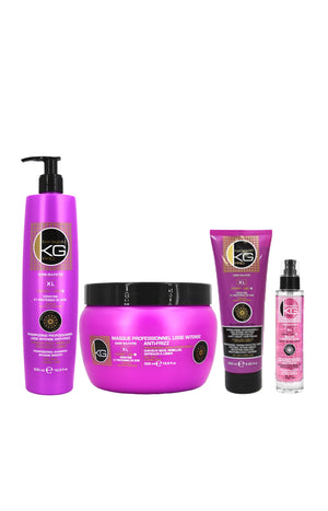 Routine professionnelle lissante sans sulfate - Kératine - 4 produits - Keragold