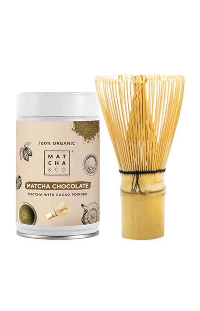 Thé matcha bio & fouet bambou - Chocolat - 2 produits