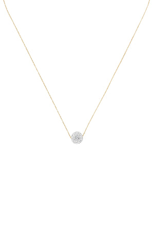 Collier Bulle de crystal - Or jaune & zirconium
