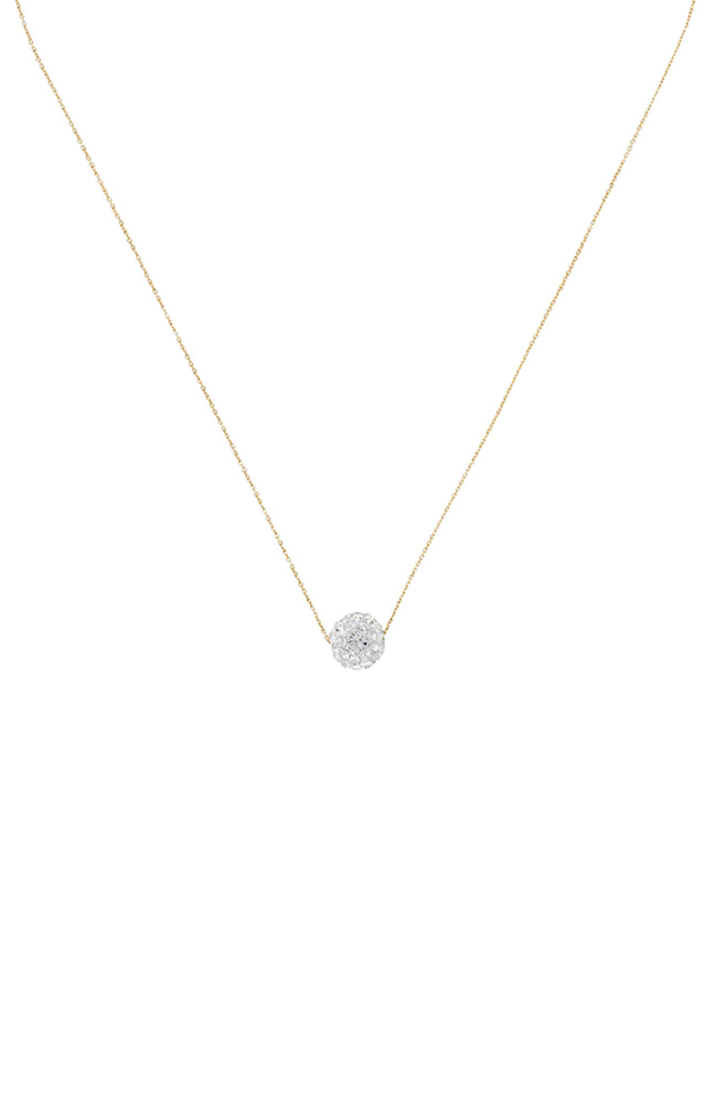 Collier Bulle de crystal - Or jaune & zirconium