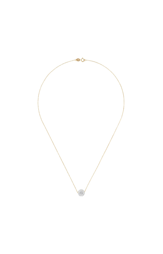 Collier Bulle de crystal - Or jaune & zirconium