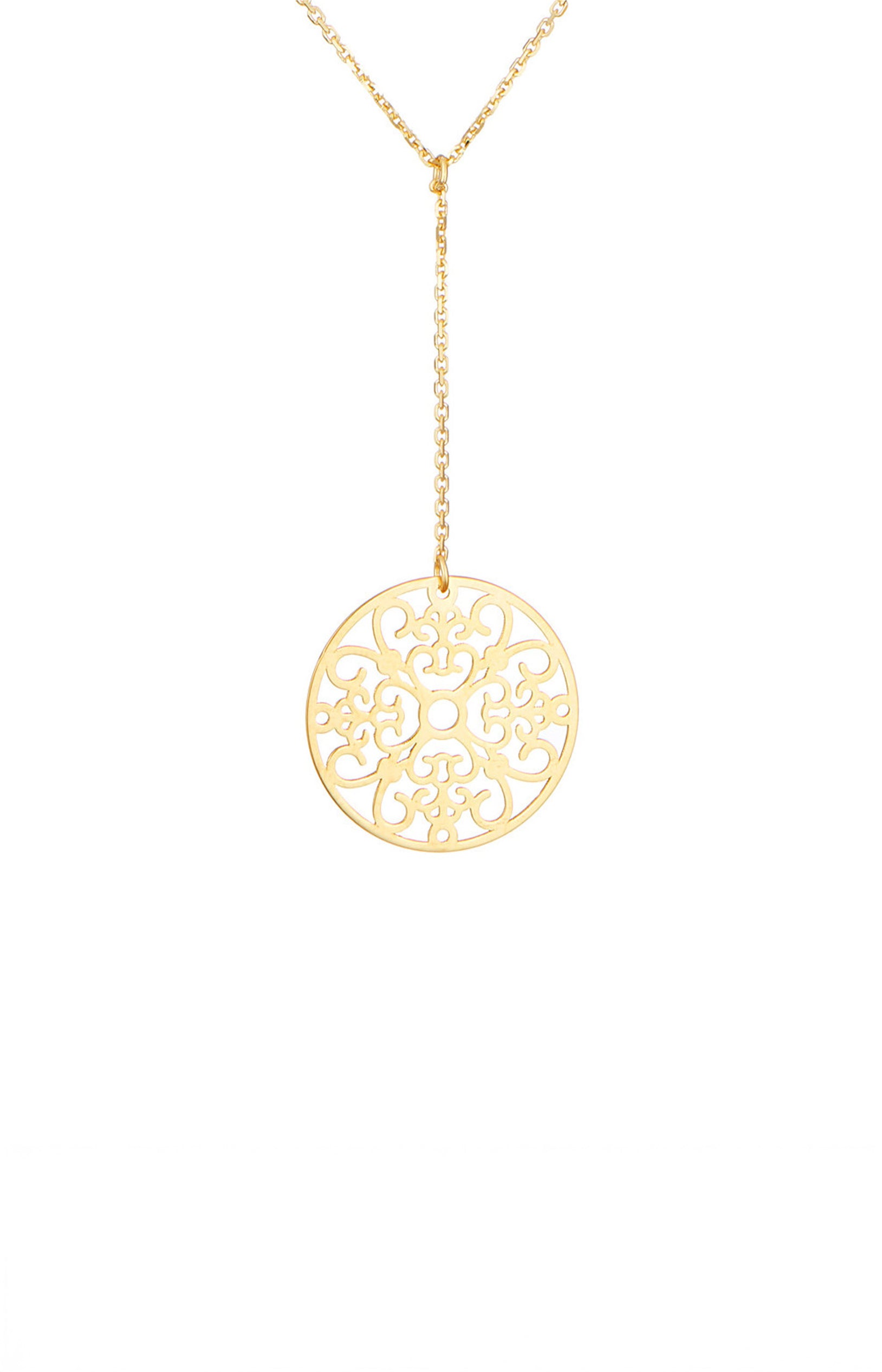 Collier Rosace pendante - Or jaune