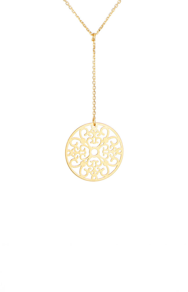 Collier Rosace pendante - Or jaune