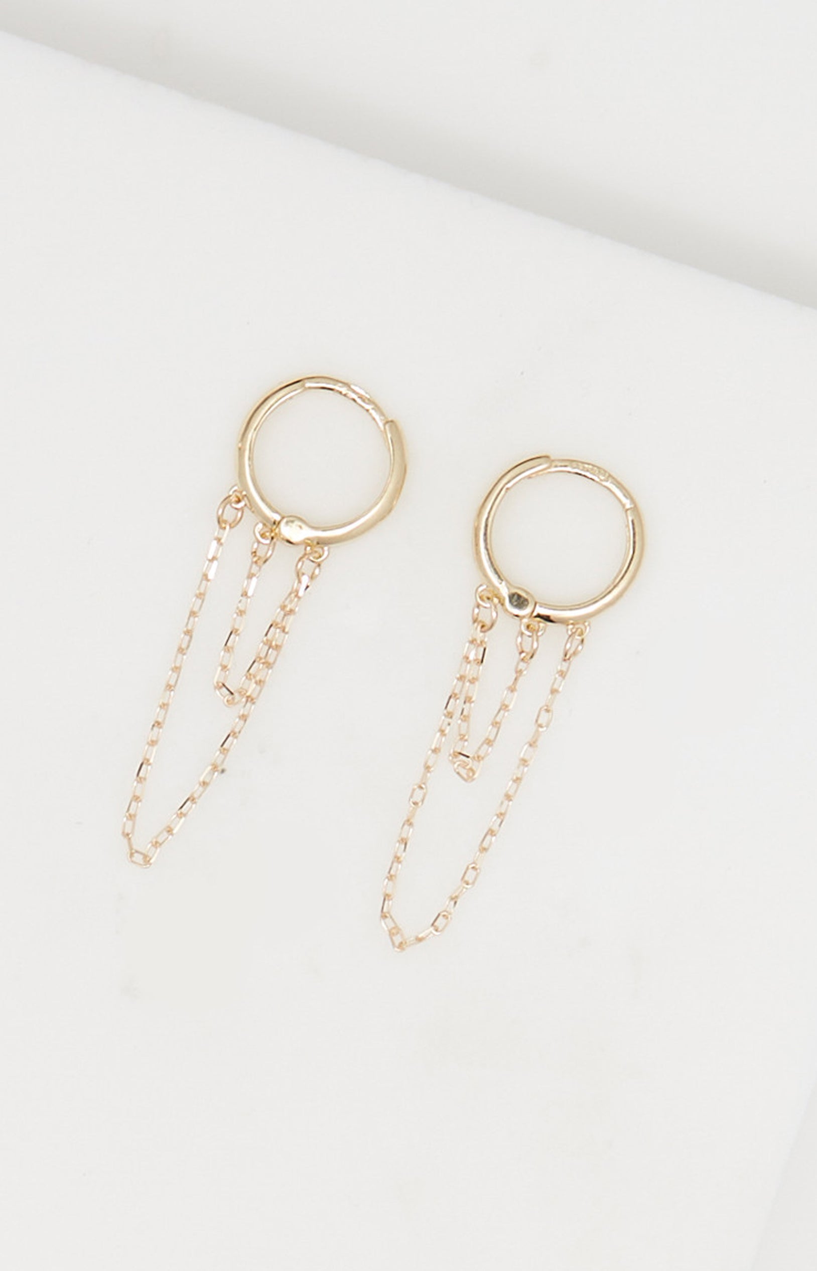Boucles d'oreilles Double Chaine - Or jaune 375/1000
