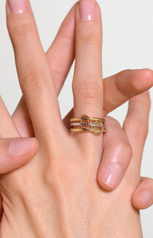 Bague Meteor - Or Tricolore