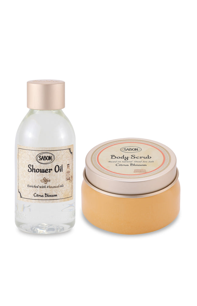 Huile de douche & gommage - Fleurs d'agrume