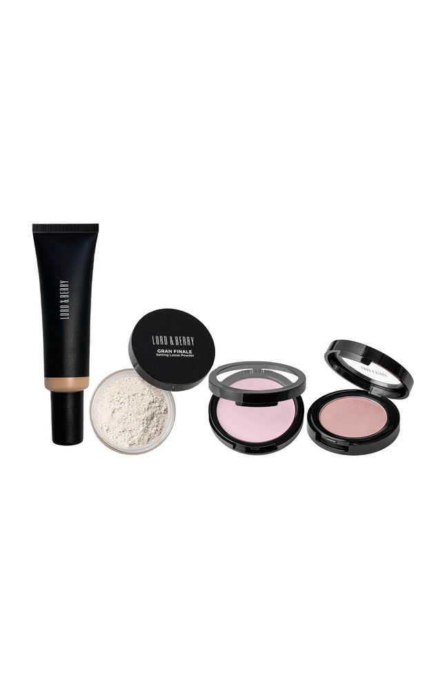Routine teint parfait - Base, fond de teint, poudre & blush