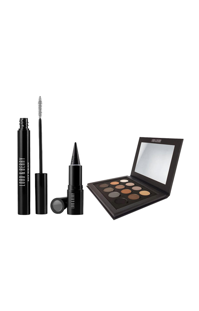 Trio regard - Mascara noir, palette nude & kajal intense