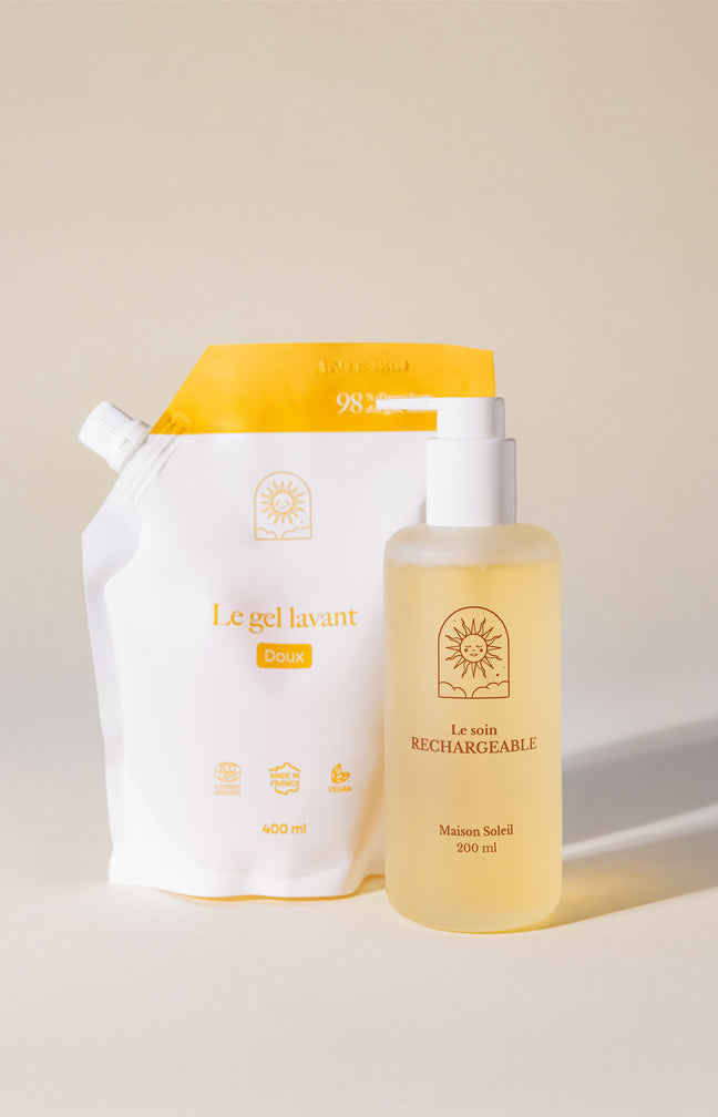 Gel lavant doux bio & recharge - Flacon transparent - Corps