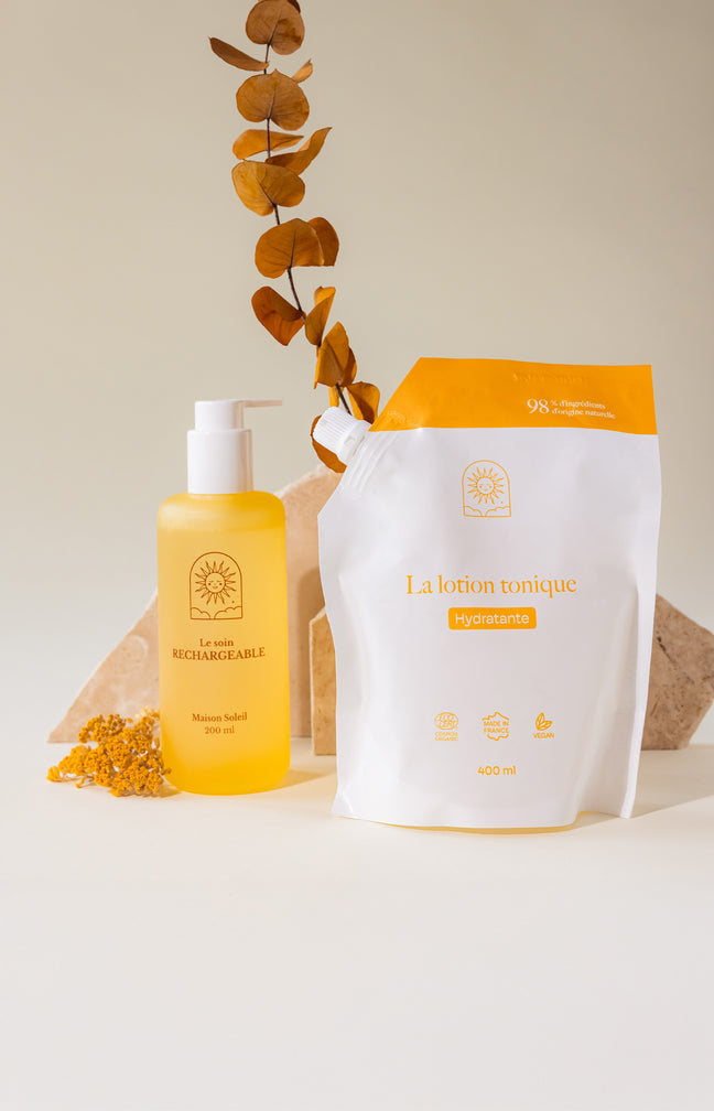 Lotion tonique hydratante bio & recharge - Flacon jaune - Visage