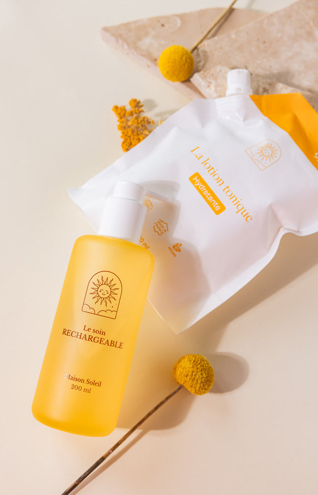 Lotion tonique hydratante bio & recharge - Flacon jaune - Visage