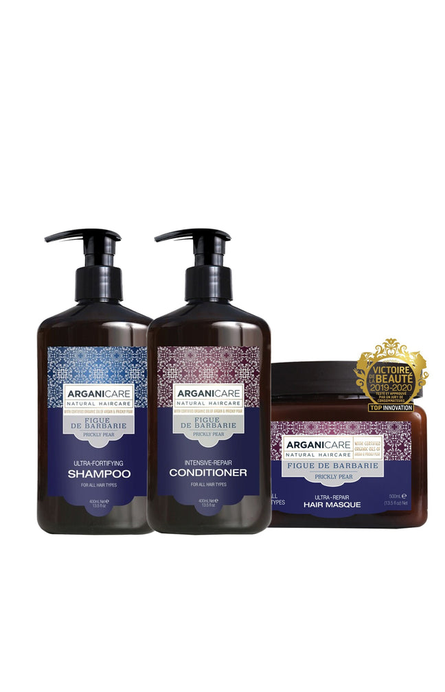 Routine Figue de barbarie - Shampoing, après-shampoing & masque - 3 produits