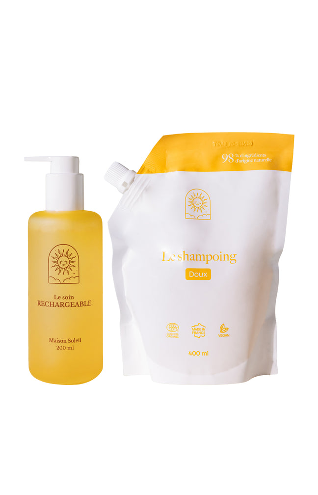 Shampoing doux bio & recharge - Flacon jaune