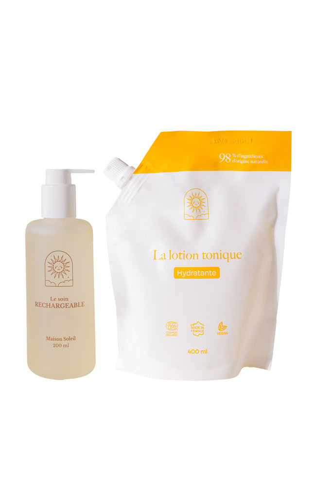Lotion tonique hydratante bio & recharge - Flacon transparent - Visage