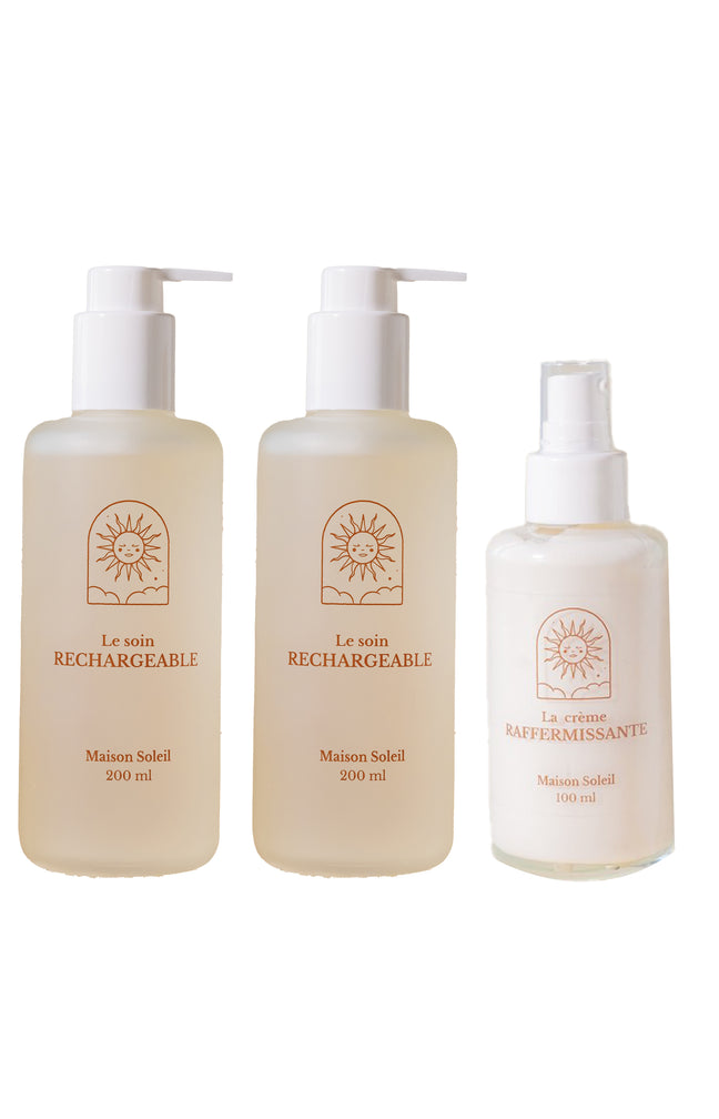 Routine tonifiante - Flacon transparent - Visage - 3 produits
