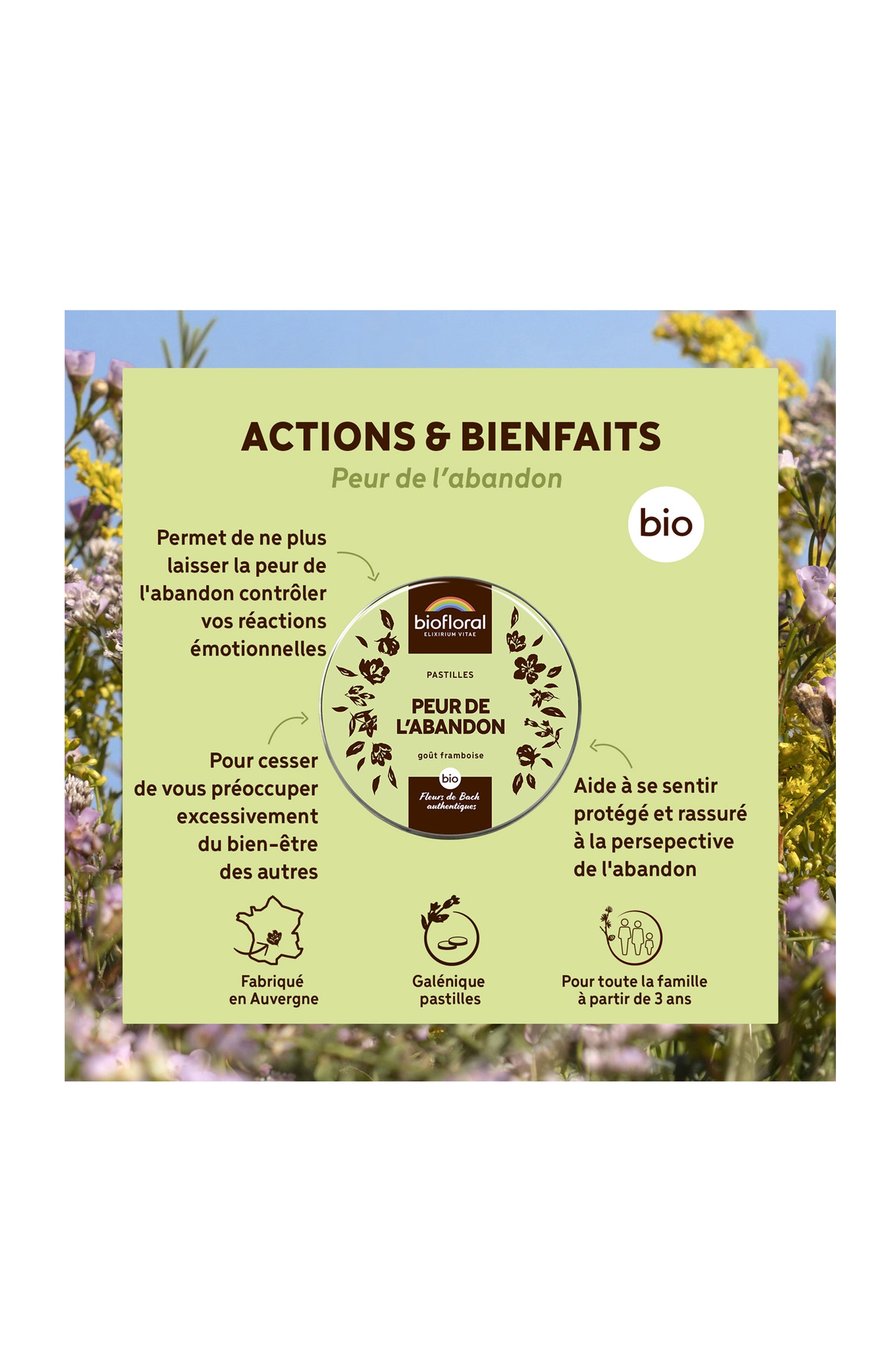 Pastilles bio - Peur de l'abandon - Framboise - 50 g