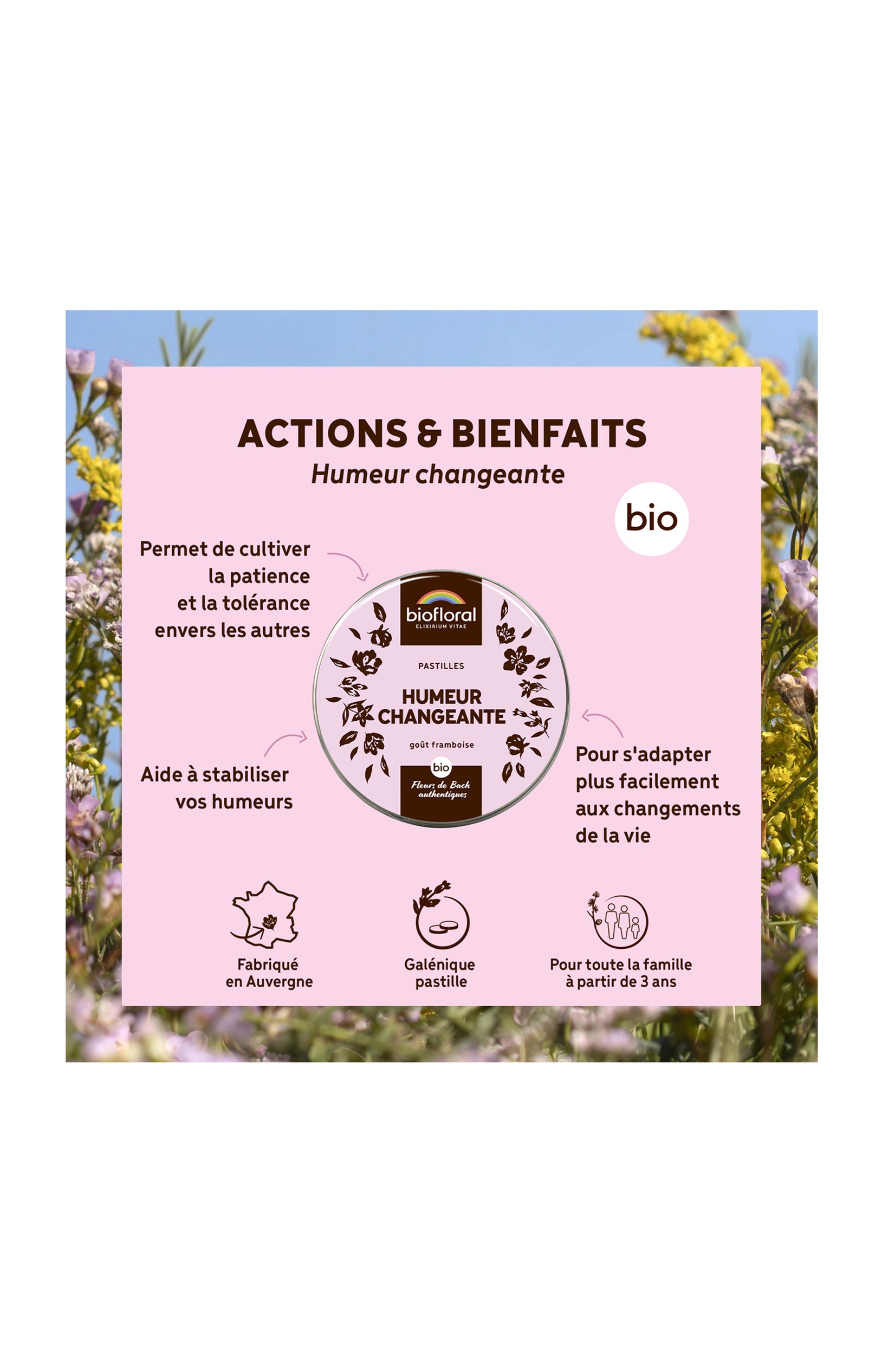 Pastilles bio - Humeur changeante - Framboise - 50 g