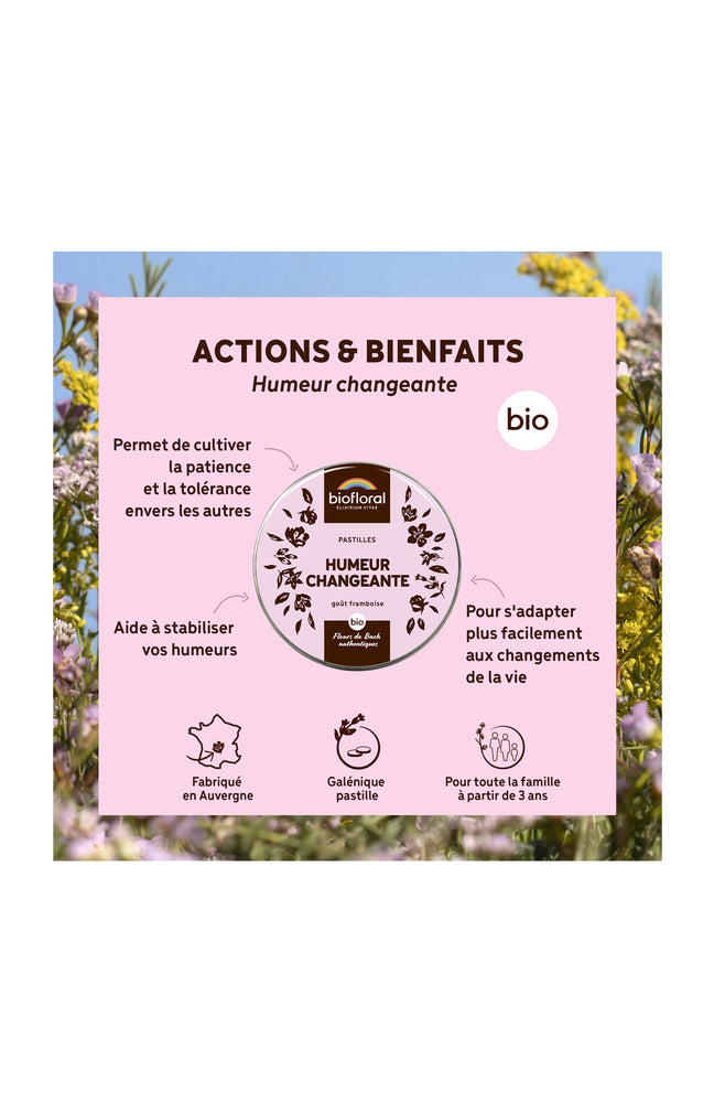 Pastilles bio - Humeur changeante - Framboise - 50 g