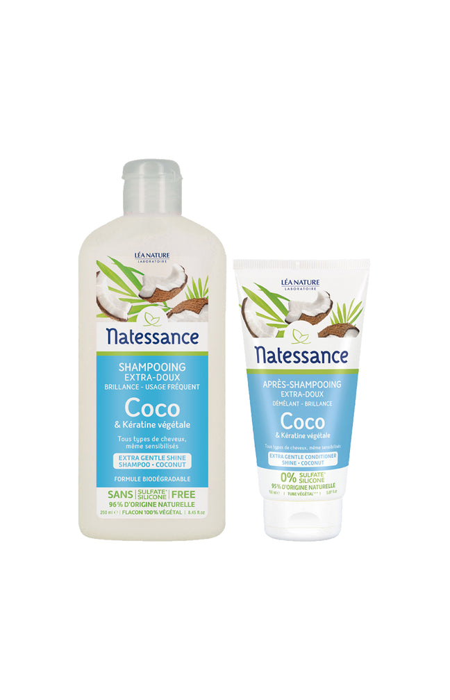 Shampoing & après-shampoing extra-doux - Huile de coco - Cheveux normaux à ternes