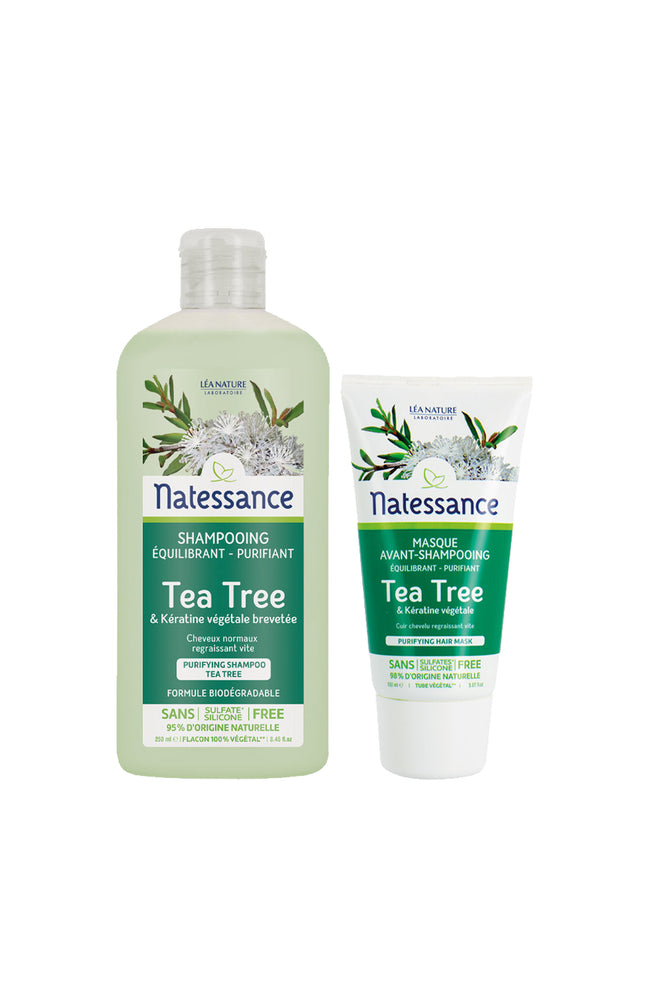Masque avant-shampoing purifiant & shampoing - Tea tree - Cheveux gras