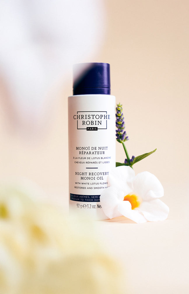Monoï de nuit réparateur - Fleur de lotus blanche - Cheveux abîmés & épais - 92 g