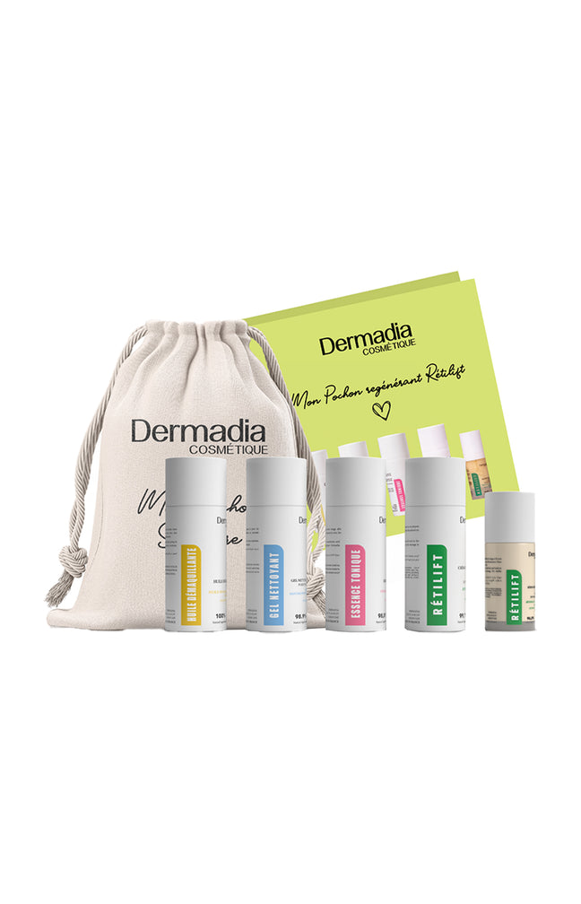 Pochon routine régénérante format voyage - Retilift - Visage - 5 produits