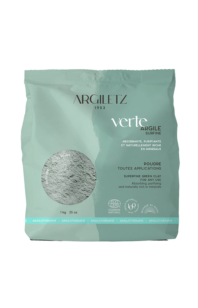 Argile verte surfine - Absorbante & puirifiante - 1 kg