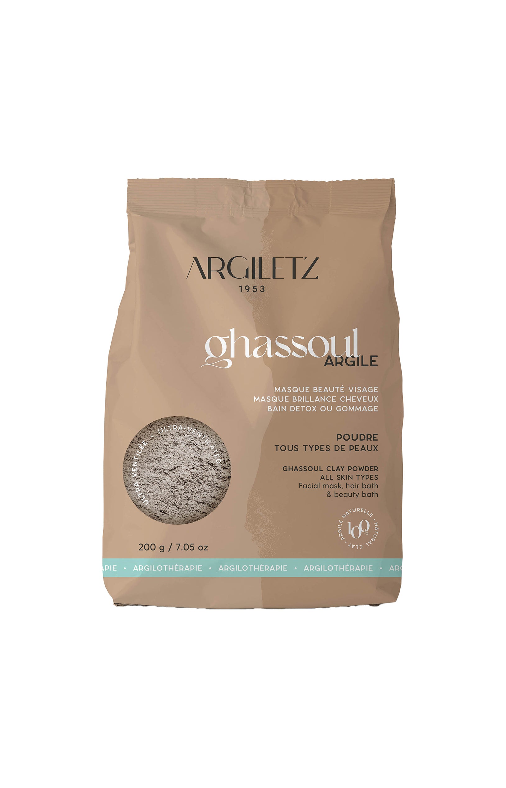 Masque argile ghassoul - Visage & cheveux - 200 g