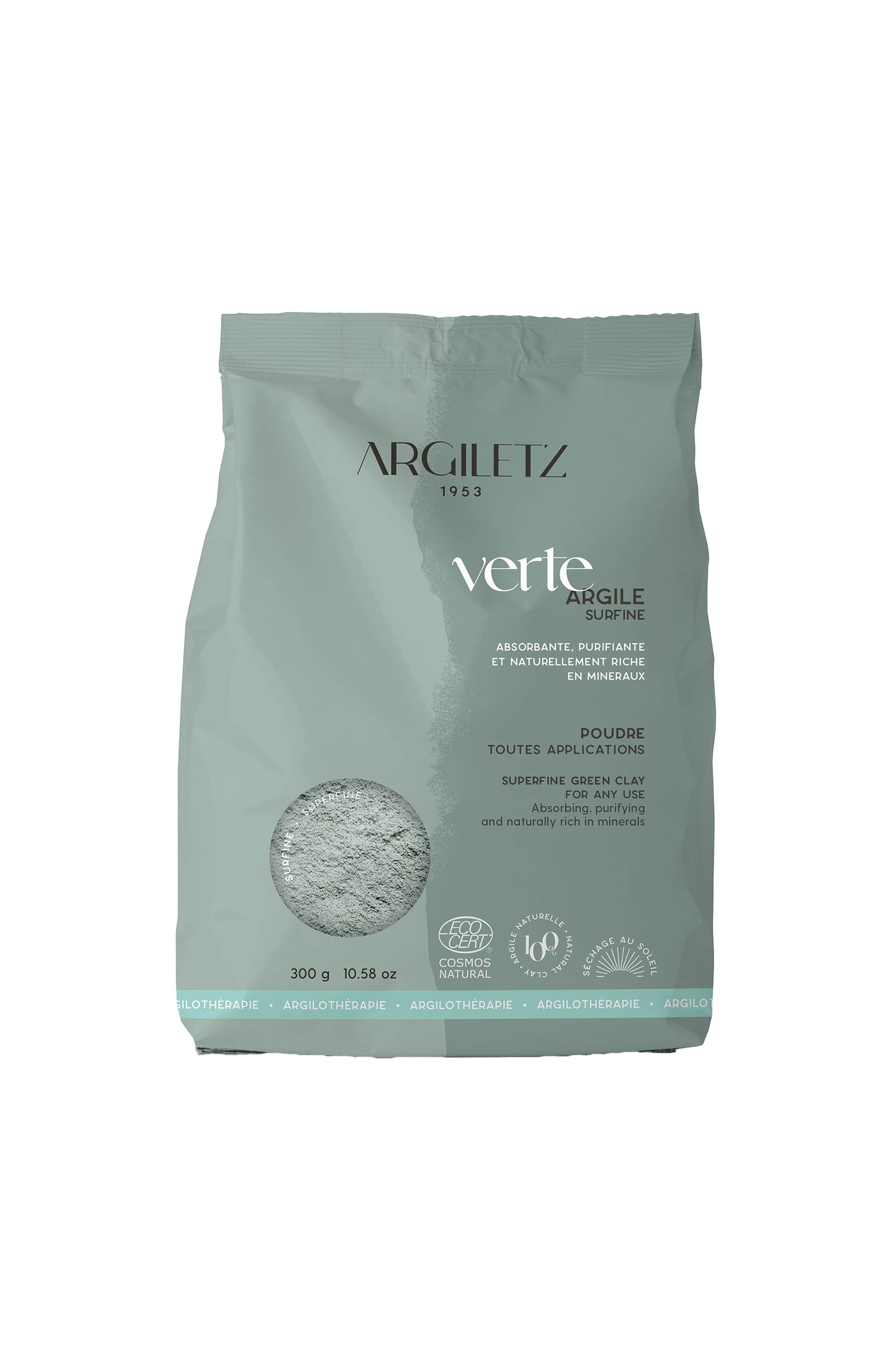 Argile verte surfine - Absorbante & puirifiante - 300 g