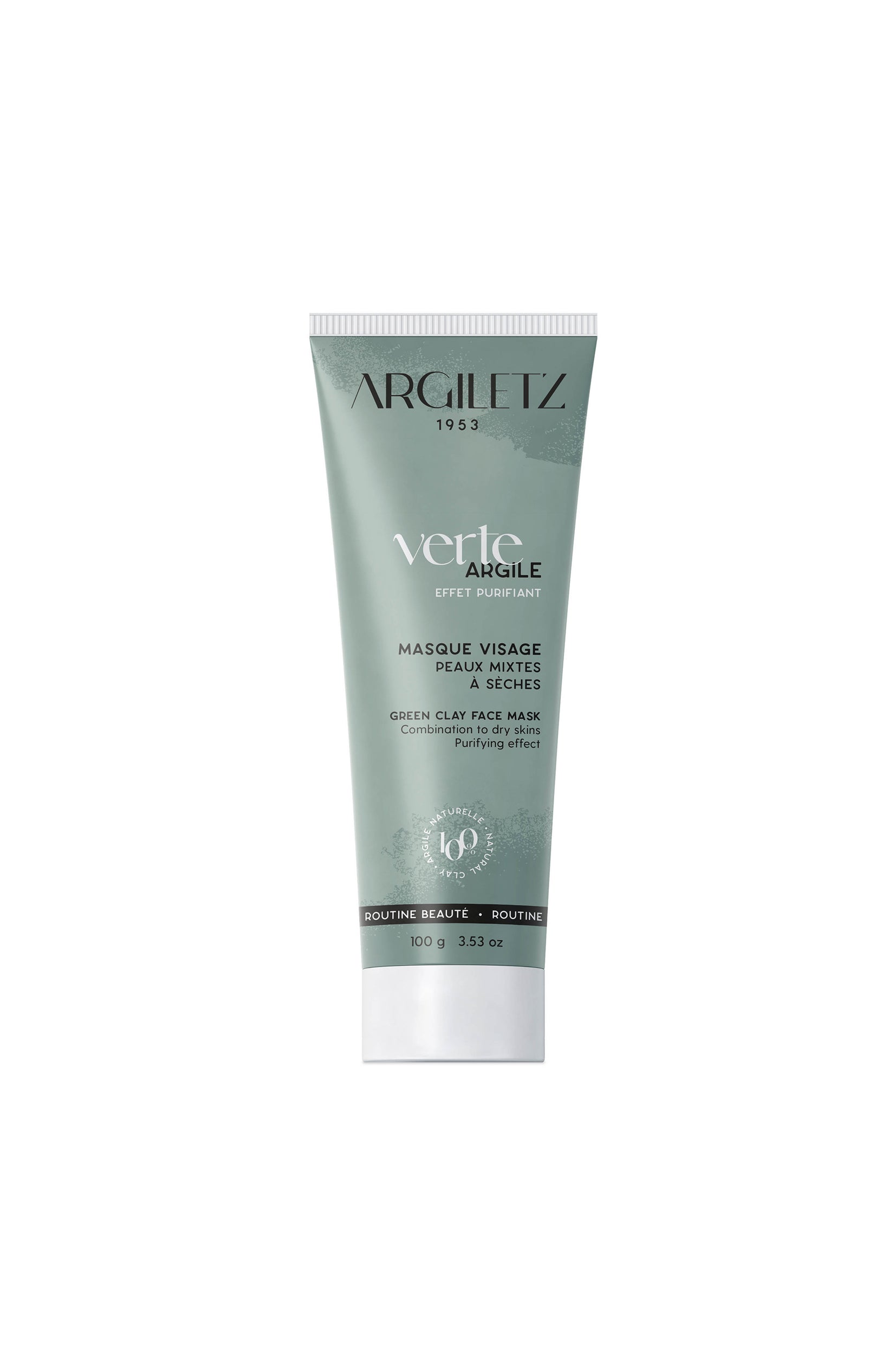 Masque visage purifiant - Argile verte - Peaux mixtes à sèches - 100 g