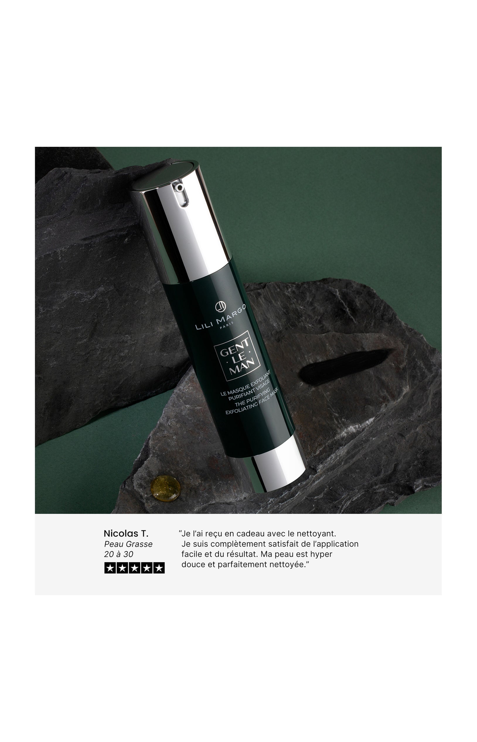 Masque exfoliant & purifiant - Gentleman - Homme - Visage - 50 ml