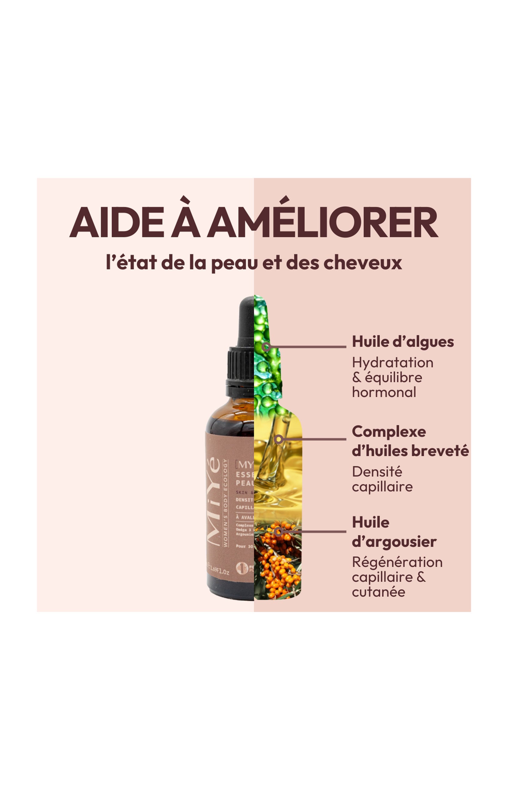 Complément alimentaire - Peau & cheveux - 50 ml