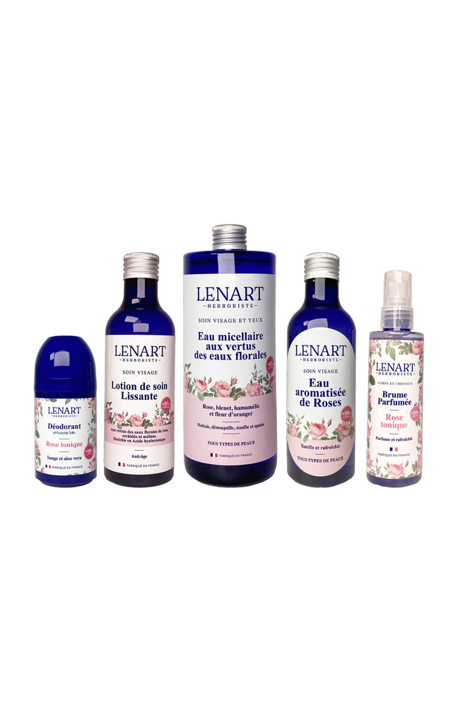 Routine soins à la rose - Octobre Rose - Visage & corps - 5 produits