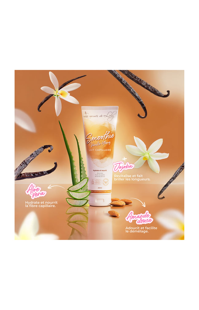 Lait capillaire - Smoothie Vanille Ylang - Cheveux abimés, crépus & frisés - 250 ml