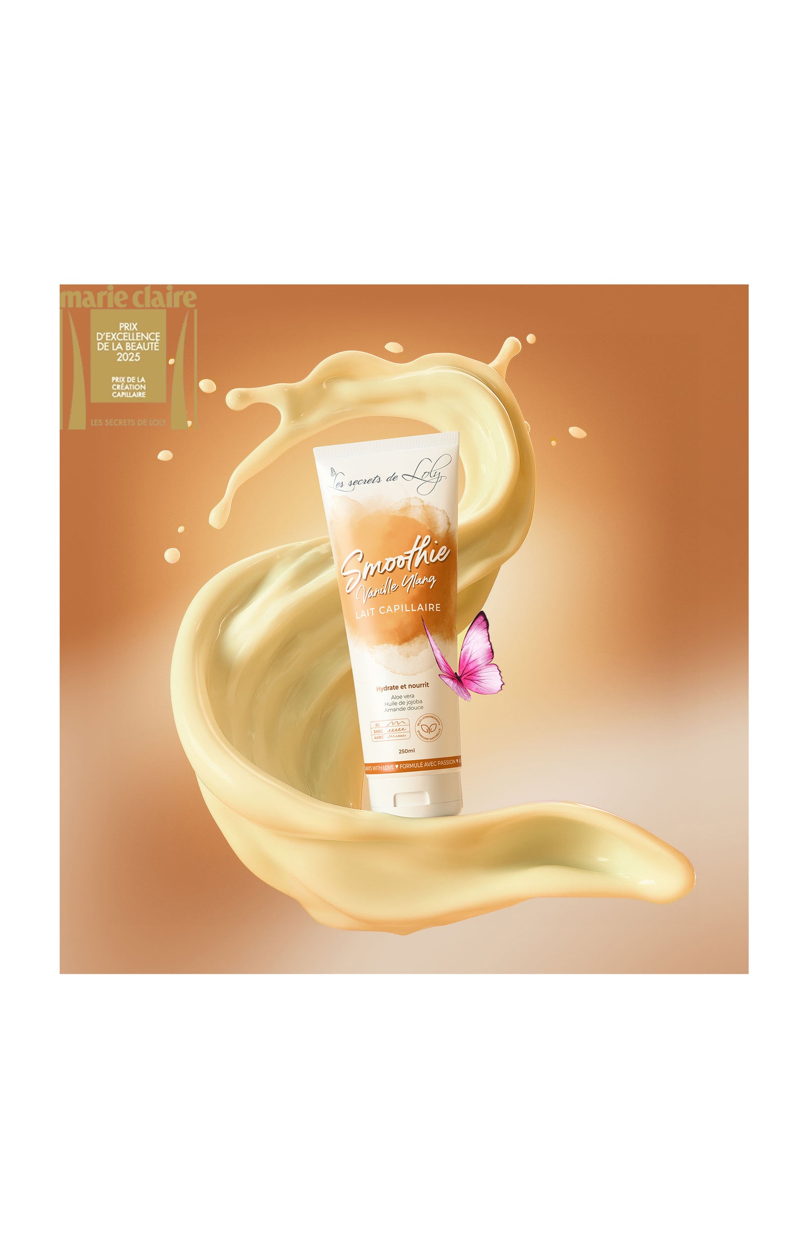 Lait capillaire - Smoothie Vanille Ylang - Cheveux abimés, crépus & frisés - 250 ml