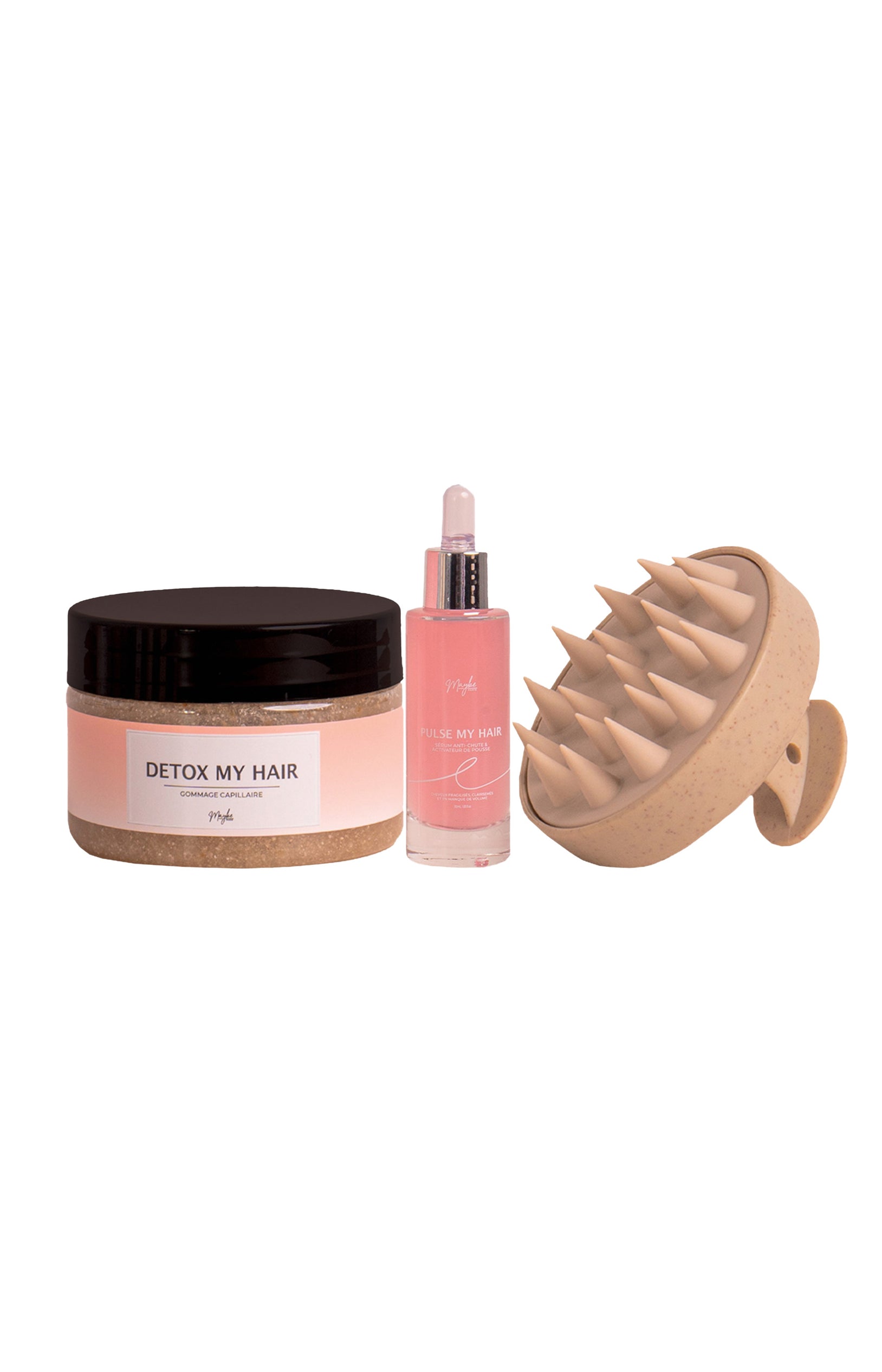 Trio gommage détox, sérum activateur de pousse & brosse massante - 3 produits