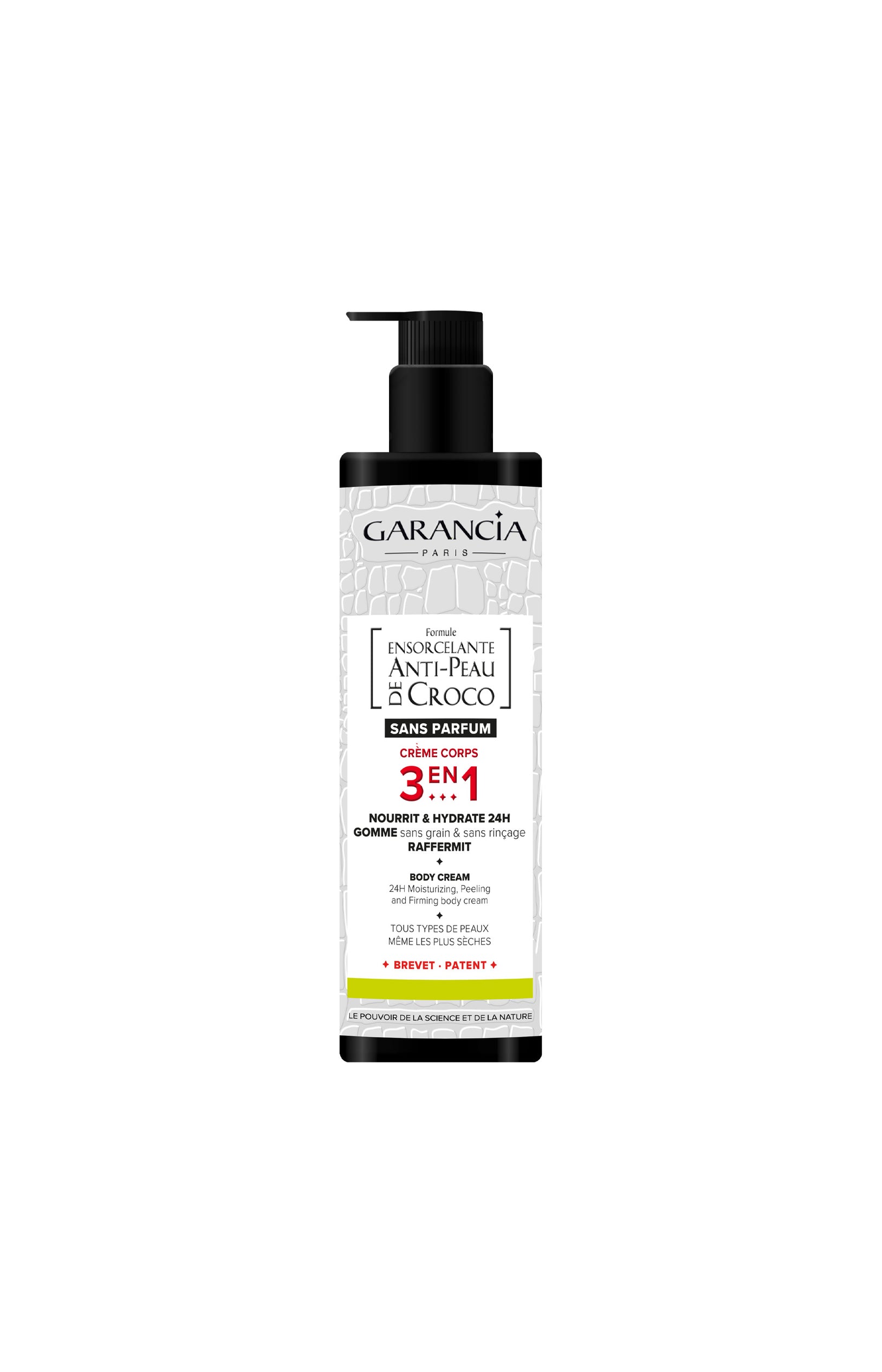Crème anti-peau de croco 3-en-1 sans parfum - Formule Ensorcelante - Corps - 400 ml