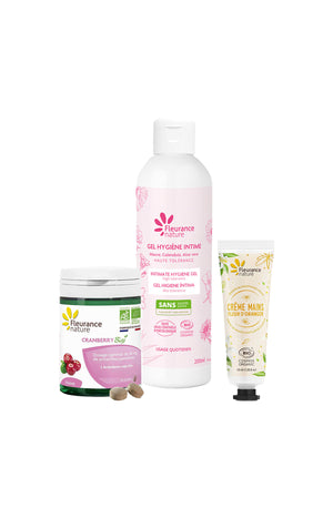Routine confort intime & douceur bio + 1 crème mains offerte