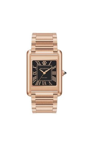 Montre à quartz - Metal Shiny -Rose gold et noir