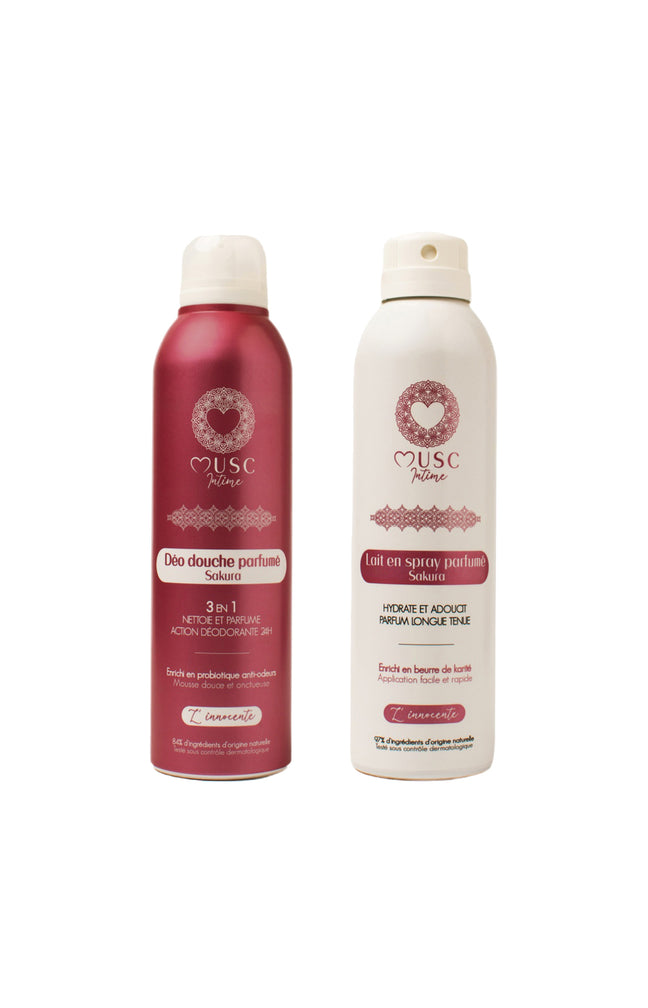 Mousse de douche & lait corporel en spray - L’Innocente - Fleur de Sakura - 2 x 200 ml