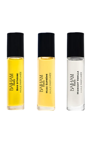 Trio roll on d'huiles parfumées - Bois d'Ivoire, Musc Suprême & Midnight Vanilla