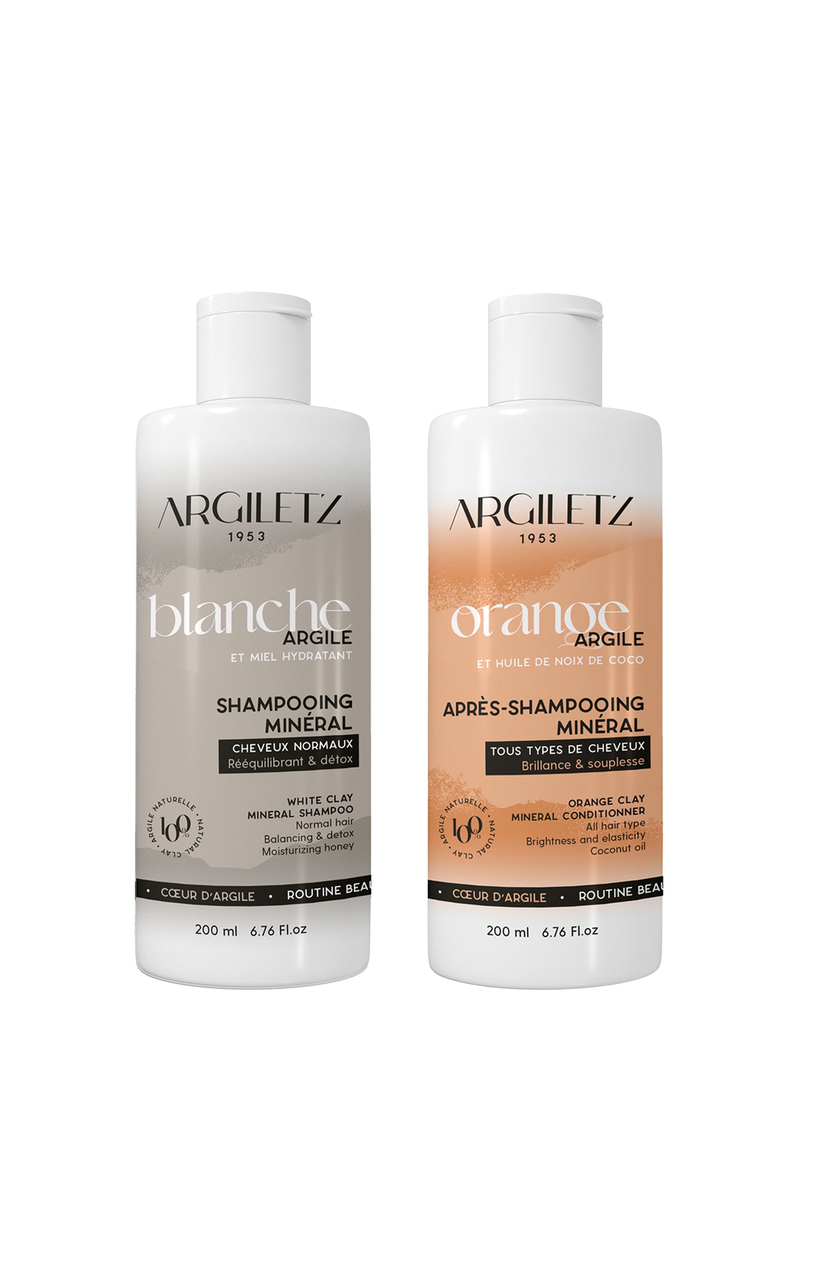 Shampoing argile blanche & après shampoing argile orange - 2 x 200 ml