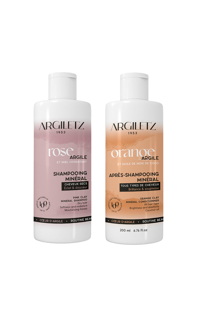 Shampoing argile rose & après shampoing argile orange - 2 x 200 ml