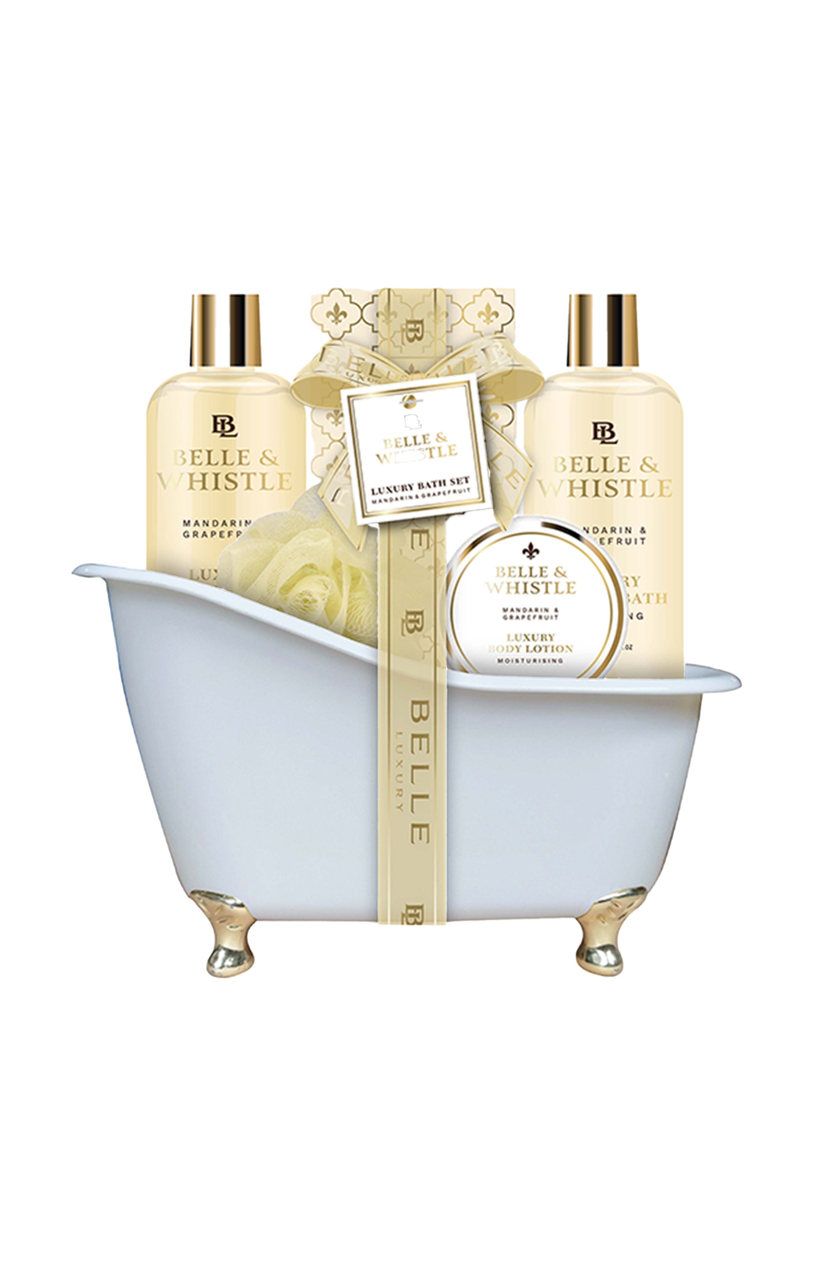 Coffret de bain baignoire -  Belle Luxury In Gold - 5 produits