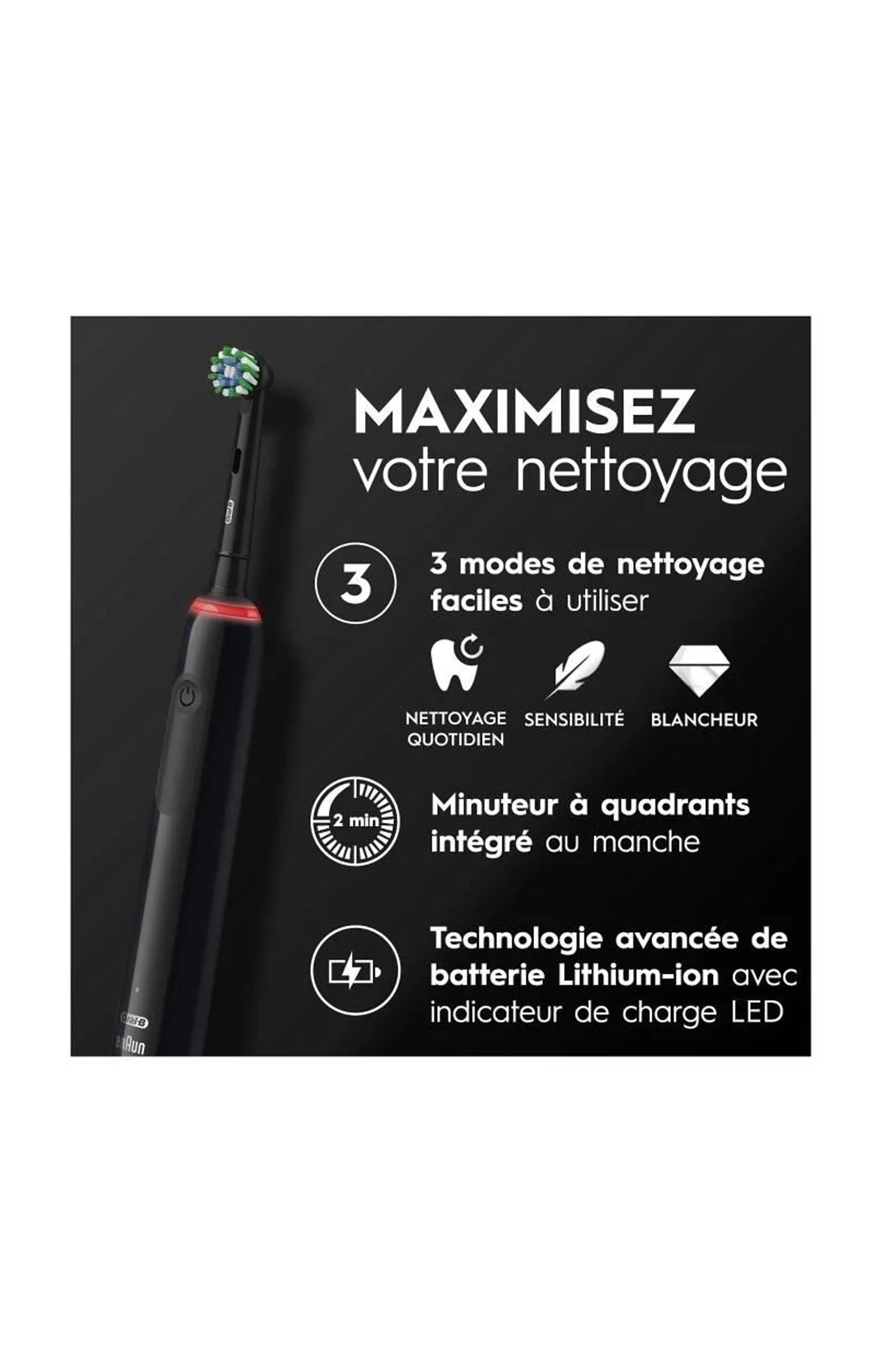 Duo brosses à dents électrique - Pro 3900 - Noir