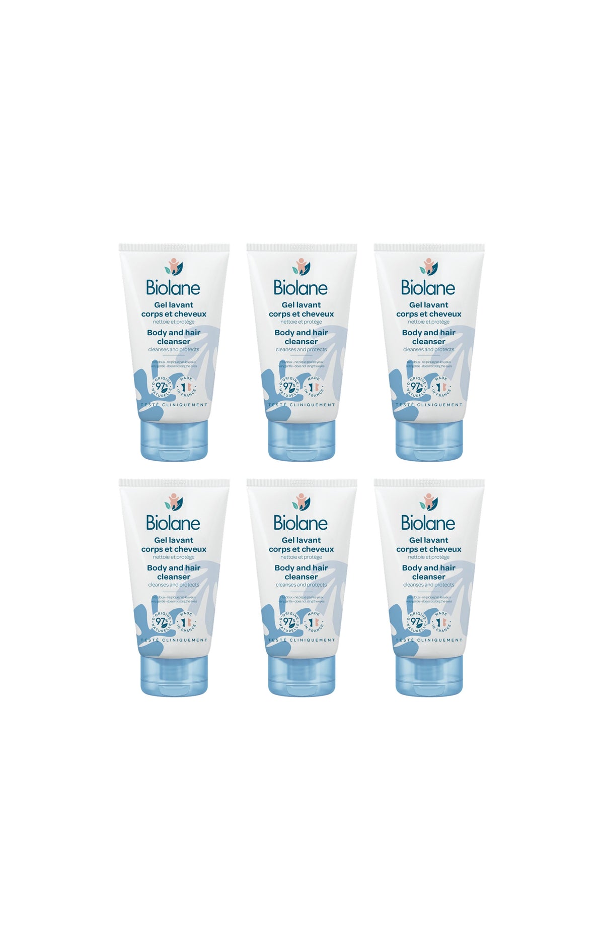 Gels lavants corps & cheveux - Format voyage - 6 x 50 ml