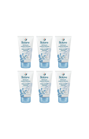 Gels lavants corps & cheveux - Format voyage - 6 x 50 ml
